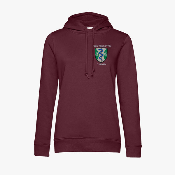 Load image into Gallery viewer, Green Templeton College Ladies Organic Embroidered Hoodie