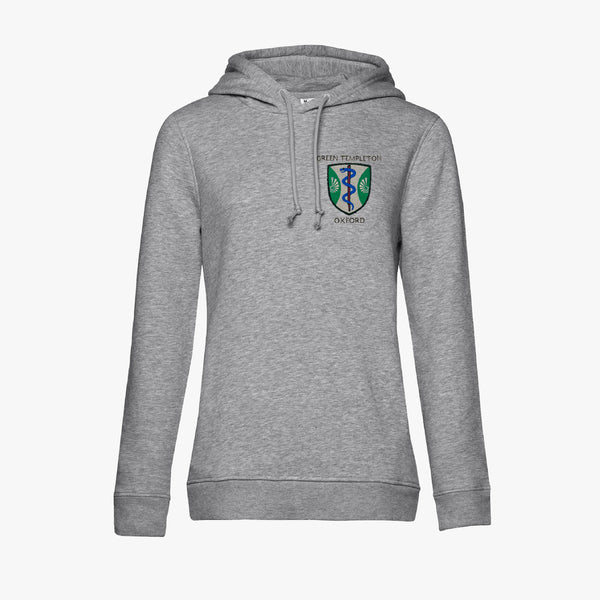 Load image into Gallery viewer, Green Templeton College Ladies Organic Embroidered Hoodie