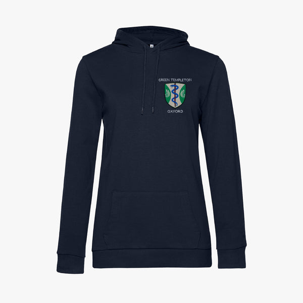 Load image into Gallery viewer, Green Templeton College Ladies Organic Embroidered Hoodie
