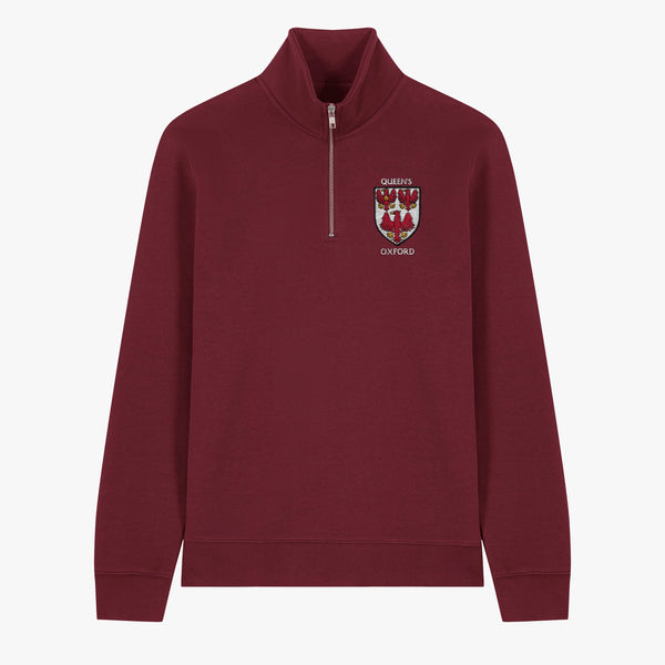 Load image into Gallery viewer, The Queen's College Unisex Organic Cotton 1/4 Zip Sweatshirt