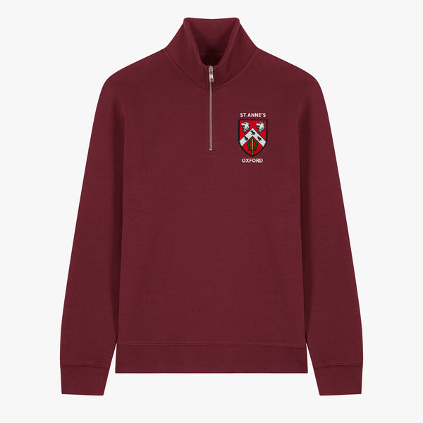 Load image into Gallery viewer, St Anne's College Unisex Organic Cotton 1/4 Zip Sweatshirt