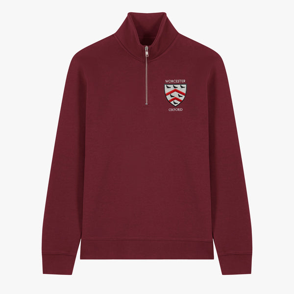 Load image into Gallery viewer, Worcester College Unisex Organic Cotton 1/4 Zip Sweatshirt