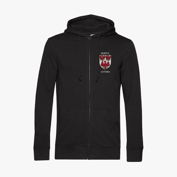Load image into Gallery viewer, The Queen's College Men's Organic Embroidered Zip Hoodie