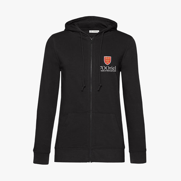 Load image into Gallery viewer, Oriel College Ladies Organic Embroidered Zip Hoodie