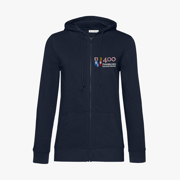 Load image into Gallery viewer, Pembroke 400th Anniversary Organic Ladies Zip Hoodie
