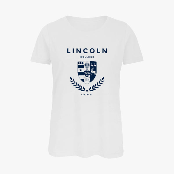 Load image into Gallery viewer, Lincoln College Ladies Organic Laurel T-Shirt