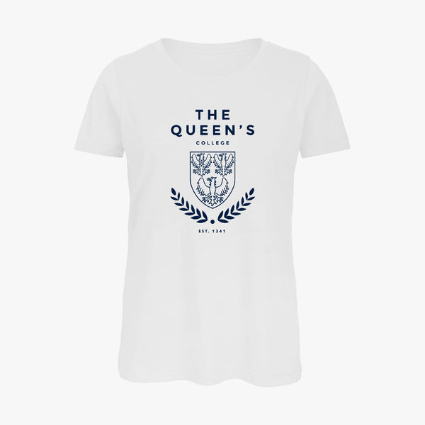 Load image into Gallery viewer, The Queen's College Ladies Organic Laurel T-Shirt