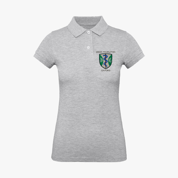 Load image into Gallery viewer, Green Templeton College Ladies Organic Embroidered Polo Shirt
