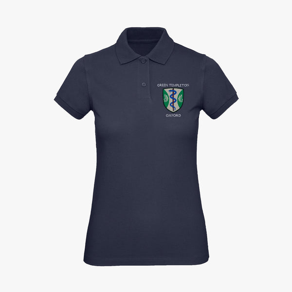 Load image into Gallery viewer, Green Templeton College Ladies Organic Embroidered Polo Shirt
