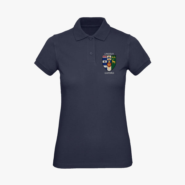 Load image into Gallery viewer, Lincoln College College Ladies Organic Embroidered Polo Shirt