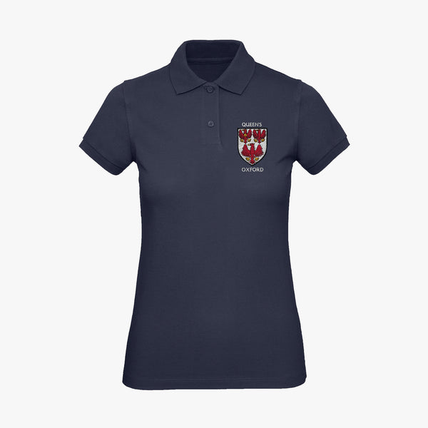 Load image into Gallery viewer, The Queen&#39;s College Ladies Organic Embroidered Polo Shirt
