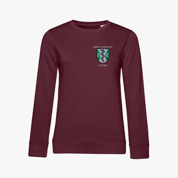 Load image into Gallery viewer, Green Templeton College Ladies Organic Embroidered Sweatshirt