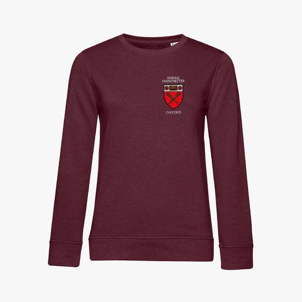 Load image into Gallery viewer, Harris Manchester College Ladies Organic Embroidered Sweatshirt