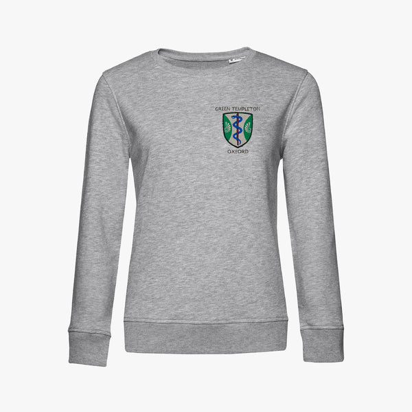 Load image into Gallery viewer, Green Templeton College Ladies Organic Embroidered Sweatshirt