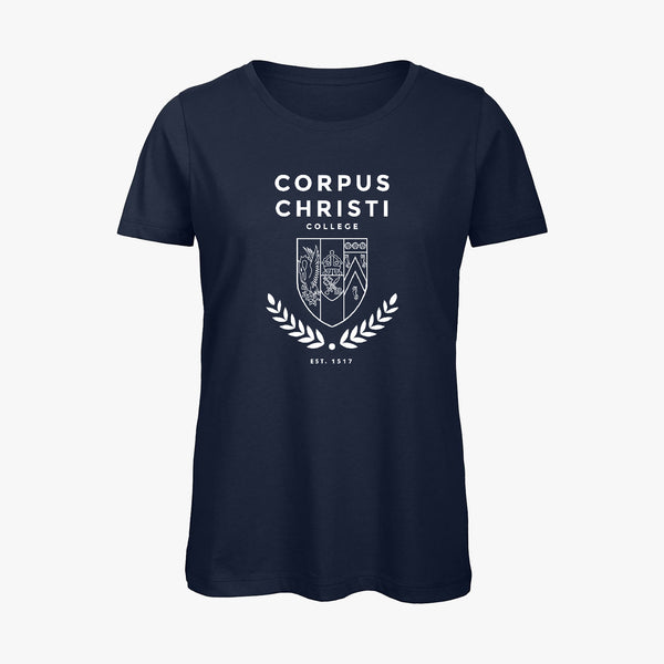 Load image into Gallery viewer, Corpus Christi College Ladies Organic Laurel T-Shirt