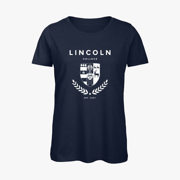 Load image into Gallery viewer, Lincoln College Ladies Organic Laurel T-Shirt