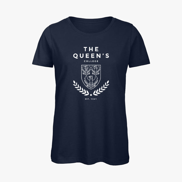 Load image into Gallery viewer, The Queen's College Ladies Organic Laurel T-Shirt
