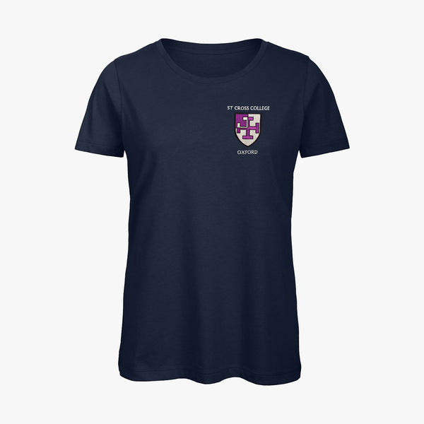 Load image into Gallery viewer, St Cross College Ladies Organic Embroidered T-Shirt
