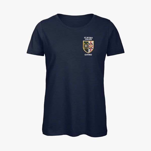 Load image into Gallery viewer, St Peter's College Ladies Organic Embroidered T-Shirt