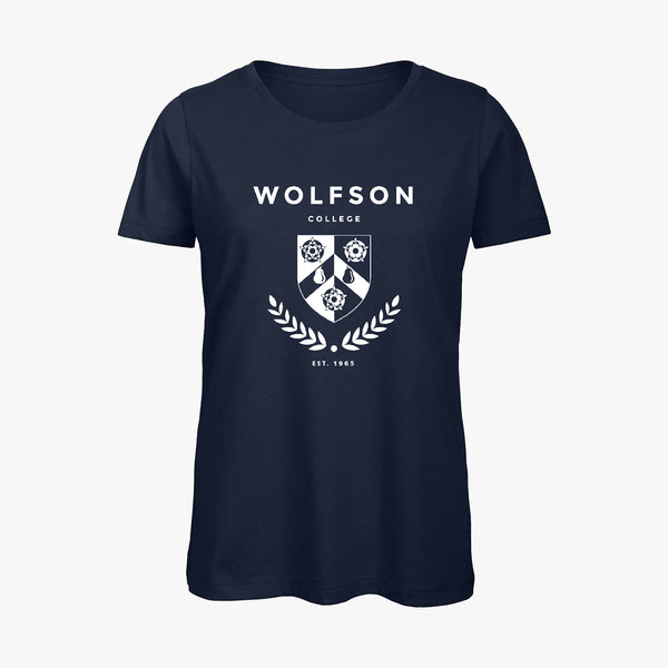 Load image into Gallery viewer, Wolfson College Ladies Organic Laurel T-Shirt