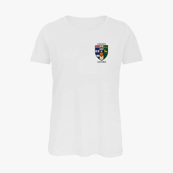 Load image into Gallery viewer, Lincoln College Ladies Organic Embroidered T-Shirt