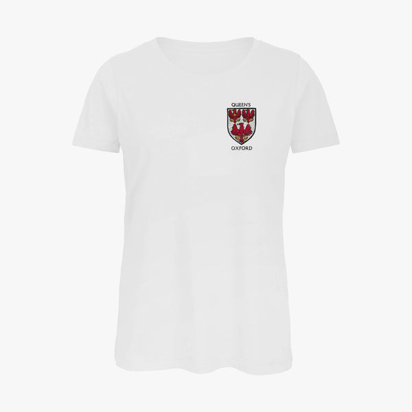 Load image into Gallery viewer, The Queen&#39;s College Ladies Organic Embroidered T-Shirt
