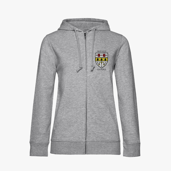 Load image into Gallery viewer, Nuffield College Ladies Organic Embroidered Zip Hoodie
