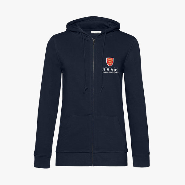 Load image into Gallery viewer, Oriel College Ladies Organic Embroidered Zip Hoodie
