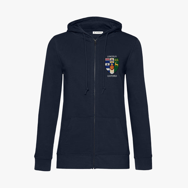 Load image into Gallery viewer, Lincoln College Ladies Organic Embroidered Zip Hoodie