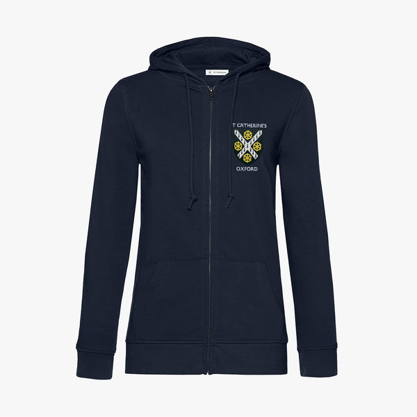 Load image into Gallery viewer, St Catherine&#39;s College Ladies Organic Embroidered Zip Hoodie
