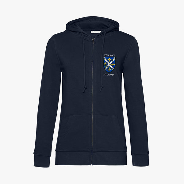 Load image into Gallery viewer, St Hugh's College Ladies Organic Embroidered Zip Hoodie