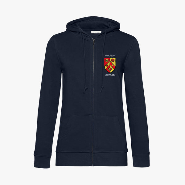 Load image into Gallery viewer, Wolfson College Ladies Organic Embroidered Zip Hoodie