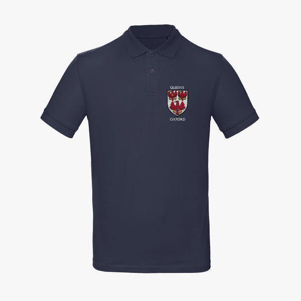 Load image into Gallery viewer, The Queen's College Men's Organic Embroidered Polo Shirt