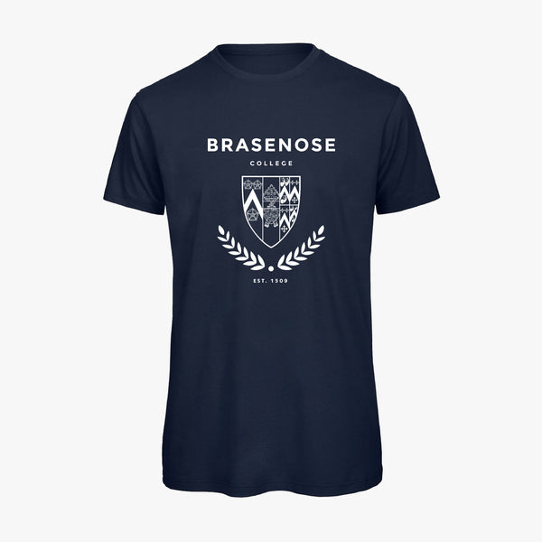 Load image into Gallery viewer, Brasenose College Men&#39;s Organic Laurel T-Shirt
