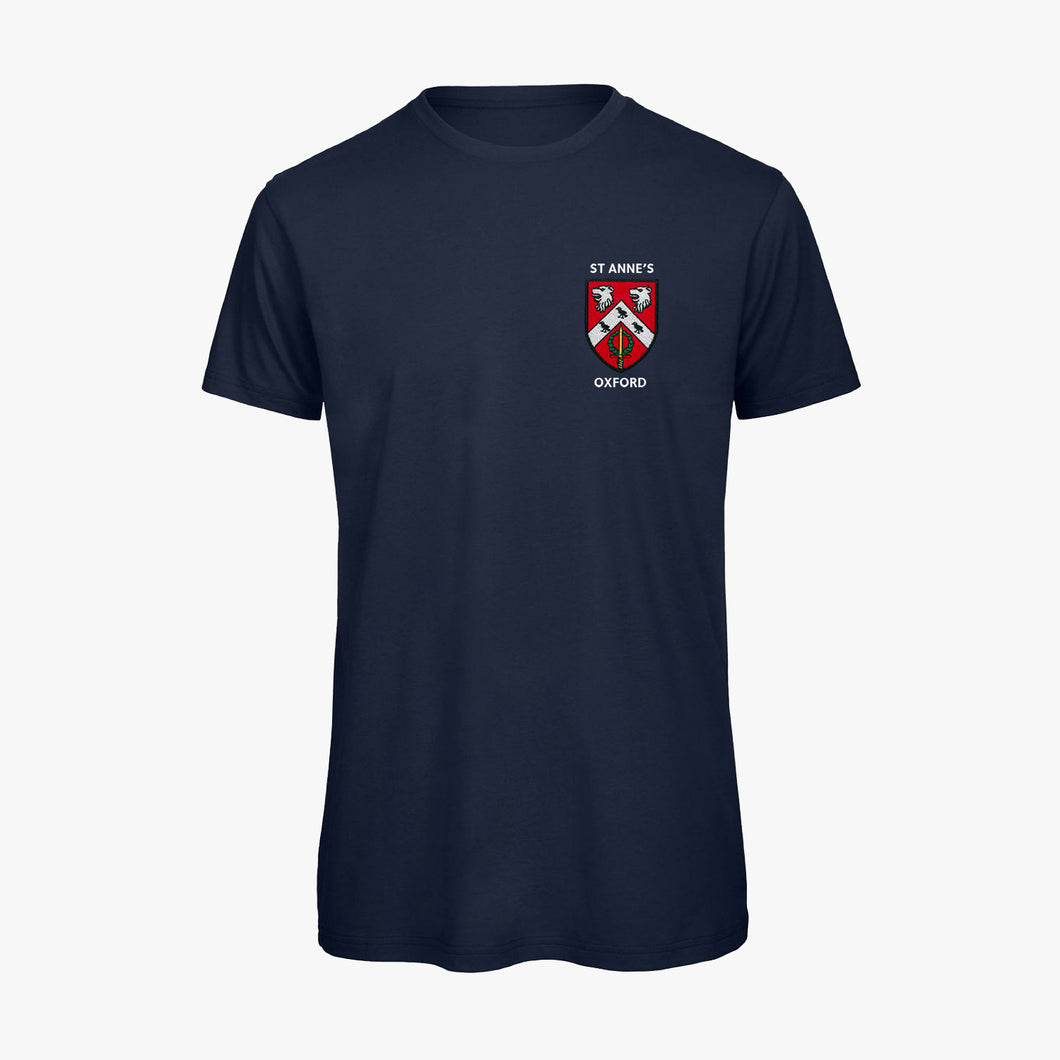 St Anne's College Men's Organic Embroidered T-Shirt