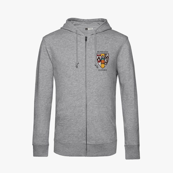 Load image into Gallery viewer, Brasenose College Men&#39;s Organic Embroidered Zip Hoodie
