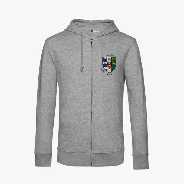 Load image into Gallery viewer, Lincoln College Men&#39;s Organic Embroidered Zip Hoodie
