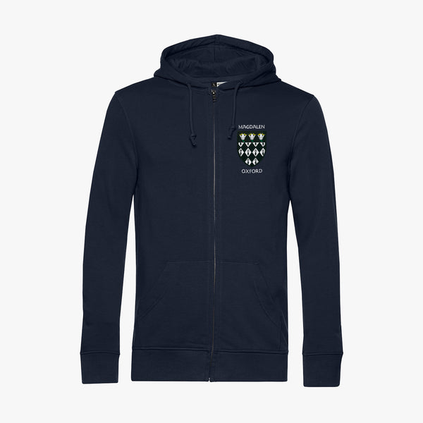 Load image into Gallery viewer, Magdalen College Men&#39;s Organic Embroidered Zip Hoodie
