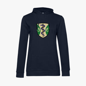 Ladies Oxford College Arms Organic Printed Hoodie