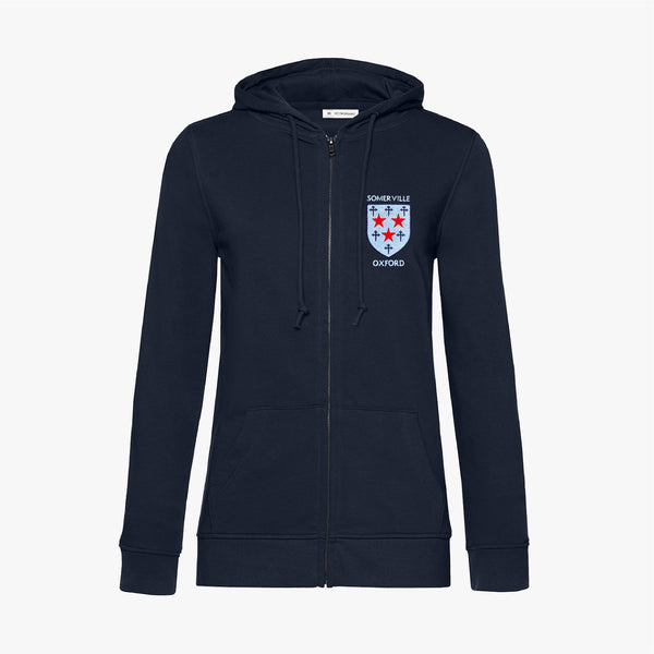 Load image into Gallery viewer, Somerville College Ladies Organic Embroidered Zip Hoodie
