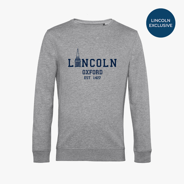Load image into Gallery viewer, Lincoln College Library Tower Men's Organic Printed Sweatshirt