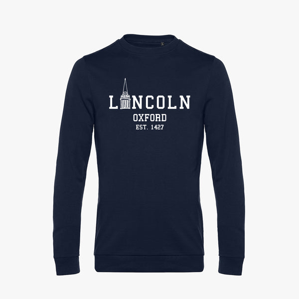 Load image into Gallery viewer, Lincoln College Library Tower Men's Organic Printed Sweatshirt