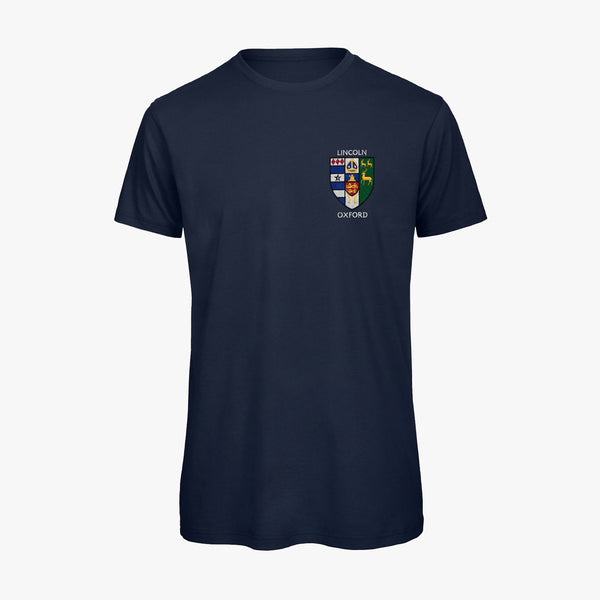 Load image into Gallery viewer, Lincoln College Men&#39;s Organic Embroidered T-Shirt
