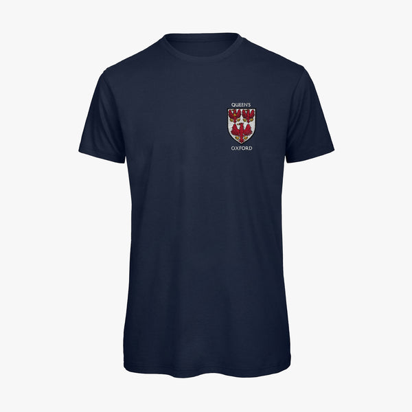Load image into Gallery viewer, The Queen&#39;s College Men&#39;s Organic Embroidered T-Shirt
