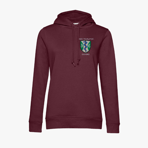 Load image into Gallery viewer, Green Templeton College Ladies Organic Embroidered Hoodie
