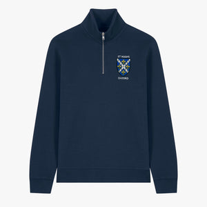 St Hugh's College Unisex Organic Cotton 1/4 Zip Sweatshirt
