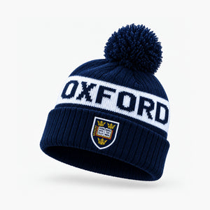 Official Oxford University Navy & White Bobble Beanie Hat