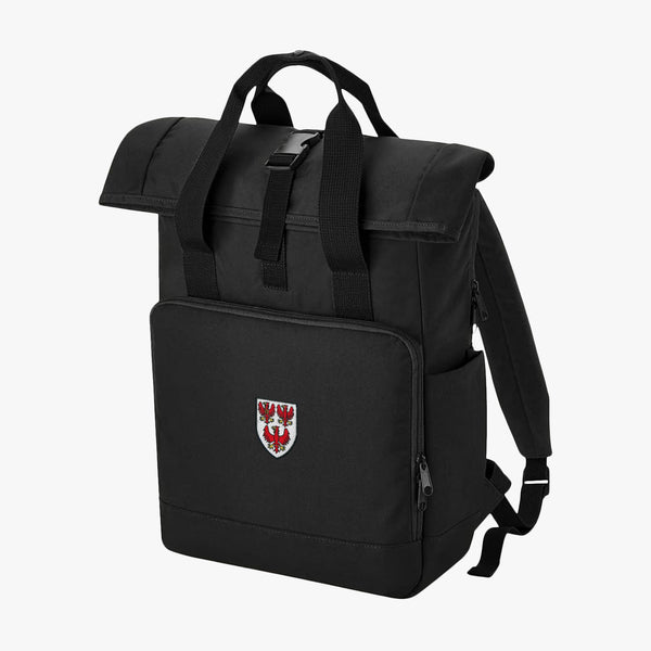 Load image into Gallery viewer, The Queen&#39;s College Recycled Rolltop Laptop Backpack
