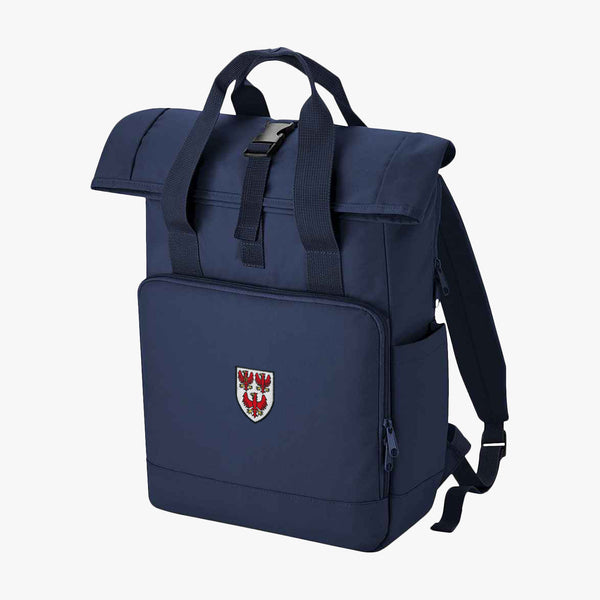 Load image into Gallery viewer, The Queen&#39;s College Recycled Rolltop Laptop Backpack
