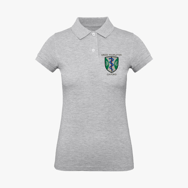 Load image into Gallery viewer, Green Templeton College Ladies Organic Embroidered Polo Shirt
